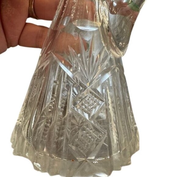 Vintage Clear Cut Glass Cruet With Stopper - Picture 3 of 9